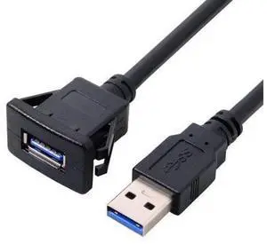 USB 3.0 Flush Mount Male to Female Extension Cable for Car Dashboard Panel Mount 1.0M USB 3.0 Flush Mount Male to Female Extension Cable for Car Dashboard Panel Mount 1.0M