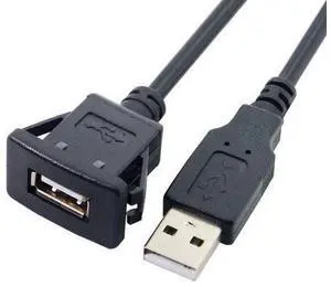 USB 2.0 Flush Mount Male to Female Extension Cable for Car Dashboard Panel Mount Waterproof Dustproof USB 2.0 Flush Mount Male to Female Extension Cable for Car Dashboard Panel Mount Waterproof Dustproof