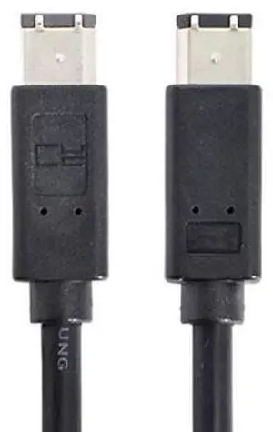 6 Pin to 6Pin FireWire 400 to FireWire 400 6-6 ilink Cable IEEE 1394 1.8m Black 6 Pin to 6Pin FireWire 400 to FireWire 400 6-6 ilink Cable IEEE 1394 1.8m Black