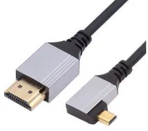 90 Degree Right Angled Micro HDMI 2.1 Ultra Thin HDTV Cable 8K 4K Hyper Super Flexible Slim Cord Type-A to Type-D for Camera HDTV 50cm 90 Degree Right Angled Micro HDMI 2.1 Ultra Thin HDTV Cable 8K 4K Hyper Super Flexible Slim Cord Type-A to Type-D for Camera HDTV 50cm