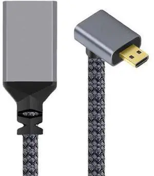 4K Type-D Micro HDMI 1.4 Male 90 Degree Down Angled to HDMI Female Extension Cable for DV MP4 Camera DC Laptop 4K Type-D Micro HDMI 1.4 Male 90 Degree Down Angled to HDMI Female Extension Cable for DV MP4 Camera DC Laptop