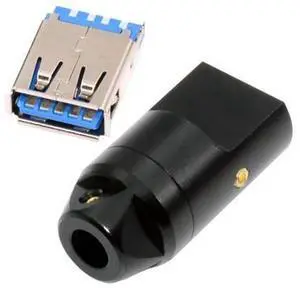 USB 3.0 DIY Connector Aluminum Alloy USB 3.0 Type A Female Socket Port Repair Replacement Solder Adapter for OD 6.0mm Cable USB 3.0 DIY Connector Aluminum Alloy USB 3.0 Type A Female Socket Port Repair Replacement Solder Adapter for OD 6.0mm Cable