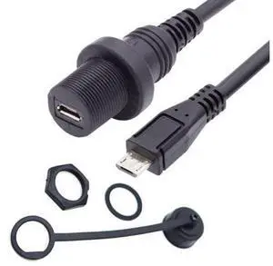 Micro USB 5Pin Flush Mount Male to Female Extension Cable for Car Dashboard Panel Mount Waterproof Dustproof Micro USB 5Pin Flush Mount Male to Female Extension Cable for Car Dashboard Panel Mount Waterproof Dustproof