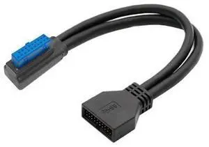 9.45Inch USB 3.0 Front Panel Header 19/20Pin Male to Female Mainboard Header Port 90 Degree Right Angled Extension Cable Adapter 9.45Inch USB 3.0 Front Panel Header 19/20Pin Male to Female Mainboard Header Port 90 Degree Right Angled Extension Cable Adapter