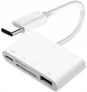 4 in 1 USB C to USB 2.0 TF Micro SD SDXC SDHC Card Reader Adapter 480Mbps Compatible with PD 27W for Laptop Tablet Phone 4 in 1 USB C to USB 2.0 TF Micro SD SDXC SDHC Card Reader Adapter 480Mbps Compatible with PD 27W for Laptop Tablet Phone