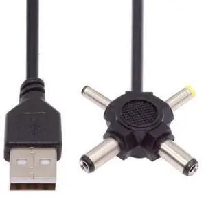 4 in 1 DC 5V 5.5x2.5mm 5.5x2.1mm 4.0x1.7mm 3.5x1.3mm to USB 2.0 Power Plug Barrel Connector Charge Cable 1.5M 4 in 1 DC 5V 5.5x2.5mm 5.5x2.1mm 4.0x1.7mm 3.5x1.3mm to USB 2.0 Power Plug Barrel Connector Charge Cable 1.5M