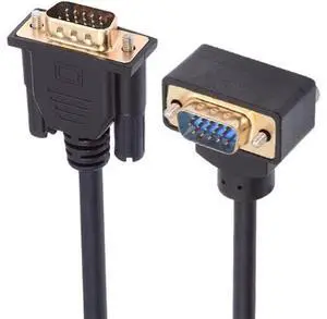 90 Degree Down Angled VGA RGB Male to Straight Male Extension Cable 3COAX+6C for Monitor Projector Computer 90 Degree Down Angled VGA RGB Male to Straight Male Extension Cable 3COAX+6C for Monitor Projector Computer