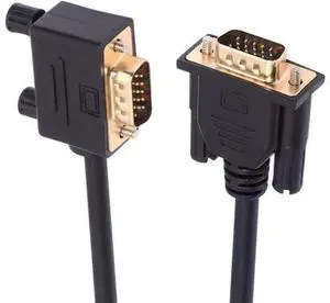 90 Degree Left Angled VGA RGB Male to Straight Male Extension Cable 3COAX+6C for Monitor Projector Computer 90 Degree Left Angled VGA RGB Male to Straight Male Extension Cable 3COAX+6C for Monitor Projector Computer