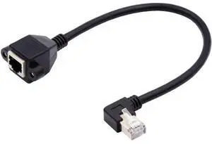Right Angled 90 Degree 8P8C FTP STP UTP Cat6 Male to Female LAN Ethernet Network Extension Cable with Panel Mount Holes Right Angled 90 Degree 8P8C FTP STP UTP Cat6 Male to Female LAN Ethernet Network Extension Cable with Panel Mount Holes