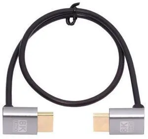 HDMI 2.1 Ultra Thin HDTV Cable 8K 4K Hyper Super Flexible Slim Cord Down Angled to Down Angled 90 Degree Type-A for Computer HDTV HDMI 2.1 Ultra Thin HDTV Cable 8K 4K Hyper Super Flexible Slim Cord Down Angled to Down Angled 90 Degree Type-A for Computer HDTV