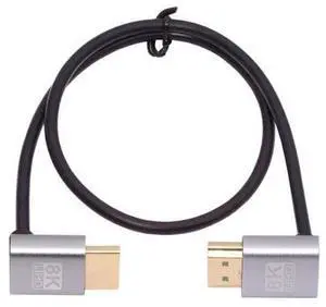 HDMI 2.1 Ultra Thin HDTV Cable 8K 4K Hyper Super Flexible Slim Cord Down Angled to Up Angled 90 Degree Type-A for Computer HDTV HDMI 2.1 Ultra Thin HDTV Cable 8K 4K Hyper Super Flexible Slim Cord Down Angled to Up Angled 90 Degree Type-A for Computer HDTV