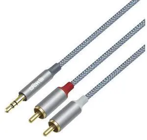 DCHAV 3.5mm to RCA Audio Cable 4ft 2 Male RCA Aux Cord Adapter Headphone Jack Y Splitter for Speaker Stereo Car Subwoofer TV MP3 Laptop Amplifier with Nylon Braided Wire Gold Plated Plug Red White DCHAV 3.5mm to RCA Audio Cable 4ft 2 Male RCA Aux Cord Adapter Headphone Jack Y Splitter for Speaker Stereo Car Subwoofer TV MP3 Laptop Amplifier with Nylon Braided Wire Gold Plated Plug Red White
