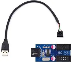 USB 2.0 Type-A Male 1 to 2 Female Motherboard 9pin Header Extension HUB Connector Adapter Port Multilier USB 2.0 Type-A Male 1 to 2 Female Motherboard 9pin Header Extension HUB Connector Adapter Port Multilier