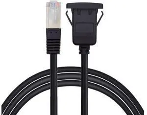Waterproof Dustproof Latch Locking CAT6 RJ45 Male to Female LAN Ethernet Network Extension Cable Car Panel Mount Design Waterproof Dustproof Latch Locking CAT6 RJ45 Male to Female LAN Ethernet Network Extension Cable Car Panel Mount Design