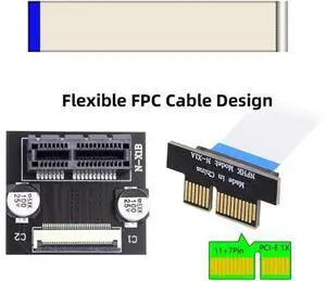 Low Profile PCI-E Express 1X Slot Riser Card Extender Extension Ribbon Flex Relocate Cable 10cm 90 Degree Angled Low Profile PCI-E Express 1X Slot Riser Card Extender Extension Ribbon Flex Relocate Cable 10cm 90 Degree Angled
