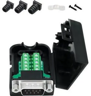 DTECH DB9 Breakout Connector Male RS232 Connector Kit Serial Adapter DB-9 Solderless Module Board with Terminals Block, Case, Nuts and Tail Pipes (DB9 Male + Nuts) DTECH DB9 Breakout Connector Male RS232 Connector Kit Serial Adapter DB-9 Solderless Module Board with Terminals Block, Case, Nuts and Tail Pipes (DB9 Male + Nuts)