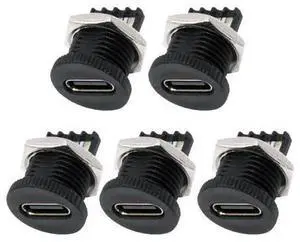 5pcs/Set DIY OEM Type C Female Socket Connector to 6Pin PCBA Pinout Scew Nut Mount Type DC 5V/20V PD Power 5pcs/Set DIY OEM Type C Female Socket Connector to 6Pin PCBA Pinout Scew Nut Mount Type DC 5V/20V PD Power