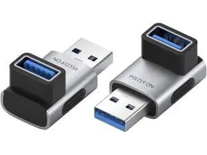 USB 3.2 Adapter 2 Pack, 90 Degree Right and Left Angle USB A Male to Female Connector OTG Adapter Cable Extender for Laptops Charger PC Car Mouse Keyboard (Middle Front) USB 3.2 Adapter 2 Pack, 90 Degree Right and Left Angle USB A Male to Female Connector OTG Adapter Cable Extender for Laptops Charger PC Car Mouse Keyboard (Middle Front)