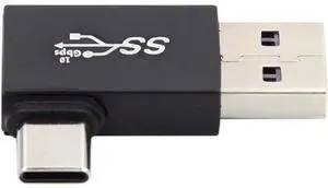 Left Angled USB3.0 Type A Male to USB 3.1 Type C Male Data 10Gbps Charge Adapter 90 Degree for Laptop Phone Left Angled USB3.0 Type A Male to USB 3.1 Type C Male Data 10Gbps Charge Adapter 90 Degree for Laptop Phone
