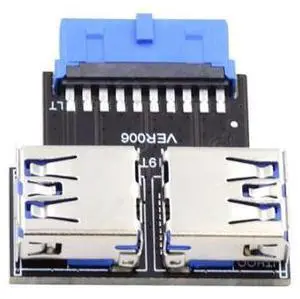 Dual USB 3.0 A Type Female to Motherboard 20/19 Pin Box Header Slot Adapter 5Gbps Horizontal Type PCBA Dual USB 3.0 A Type Female to Motherboard 20/19 Pin Box Header Slot Adapter 5Gbps Horizontal Type PCBA