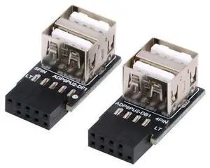2 Pack USB 2.0 Front Panel Header 9/10Pin 1 Male to 2 USB 2.0 Female 90 Degree Angled Mainboard Header Port Extension Adapter 2 Pack USB 2.0 Front Panel Header 9/10Pin 1 Male to 2 USB 2.0 Female 90 Degree Angled Mainboard Header Port Extension Adapter