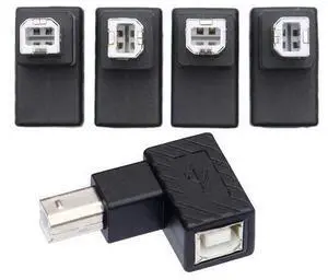 4Pcs USB 2.0 B Type Male to Female Extension Adapter Horizontal Vertical Angled 90 Degree for Disk Scanner 4Pcs USB 2.0 B Type Male to Female Extension Adapter Horizontal Vertical Angled 90 Degree for Disk Scanner