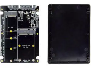 2 in 1 Combo M.2 B-Key & mSATA SSD to SATA 3.0 Adapter Converter Case Enclosure 2 in 1 Combo M.2 B-Key & mSATA SSD to SATA 3.0 Adapter Converter Case Enclosure