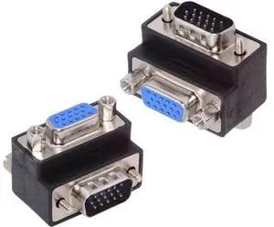 Adapter 2pcs/lot Up & Down Angled 90 Degree VGA RGB HDB15Pin Screw Type Male to Female Nut Type Extension Adapter Port Saver for Monitor Displays Adapter 2pcs/lot Up & Down Angled 90 Degree VGA RGB HDB15Pin Screw Type Male to Female Nut Type Extension Adapter Port Saver for Monitor Displays