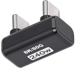Adapter USB5.0 80Gbps Male to Male Extension Adapter Opposite U Shape Back Angled with 240W 16K 8K 5K Compatible with USB4.0 Thunderbolt3/4/5 Adapter USB5.0 80Gbps Male to Male Extension Adapter Opposite U Shape Back Angled with 240W 16K 8K 5K Compatible with USB4.0 Thunderbolt3/4/5
