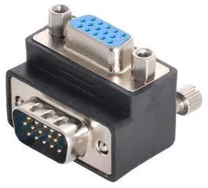 90 Degree Up Angled VGA SVGA Male to Female Extension Adapter for Monitor Projector 90 Degree Up Angled VGA SVGA Male to Female Extension Adapter for Monitor Projector