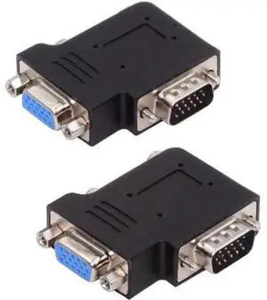 Adapter 2pcs/lot Left & Right Angled 90 Degree VGA RGB HDB15Pin Screw Type Male to Female Nut Type Extension Adapter Port Saver for Monitor Displays Adapter 2pcs/lot Left & Right Angled 90 Degree VGA RGB HDB15Pin Screw Type Male to Female Nut Type Extension Adapter Port Saver for Monitor Displays