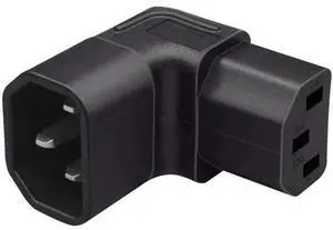 IEC Male C14 to Down Right Angled 90 Degree IEC Female C13 Power Extension Adapter AC Converter IEC Male C14 to Down Right Angled 90 Degree IEC Female C13 Power Extension Adapter AC Converter