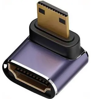 Up Angled HDMI 2.1 Female to Mini HDMI Male UHD Extension Gold Converter Adapter Support 8K 60hz HDTV Up Angled HDMI 2.1 Female to Mini HDMI Male UHD Extension Gold Converter Adapter Support 8K 60hz HDTV