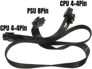 2x 8Pin 4+4Pin Dual CPU Cable P4 ATX 12V for Corsair HX750i HX850i HX1000i HX1200i Modular Power, 18AWG Flat Cable 2x 8Pin 4+4Pin Dual CPU Cable P4 ATX 12V for Corsair HX750i HX850i HX1000i HX1200i Modular Power, 18AWG Flat Cable