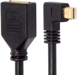 Left Angled Mini DP DisplayPort 90 Degree to DisplayPort Female Cable for Displays Monitors Left Angled Mini DP DisplayPort 90 Degree to DisplayPort Female Cable for Displays Monitors