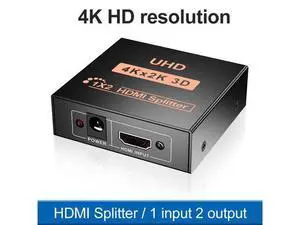 HDMI Splitter 1 in 2 Out 4K - 1x2 HDMI Display Duplicate/Mirror-Powered Splitter Full HD 1080P 4K @ 30Hz(One Input To Two Outputs)- USB Cable Included - 1 Source to 2 Identical Displays HDMI Splitter 1 in 2 Out 4K - 1x2 HDMI Display Duplicate/Mirror-Powered Splitter Full HD 1080P 4K @ 30Hz(One Input To Two Outputs)- USB Cable Included - 1 Source to 2 Identical Displays