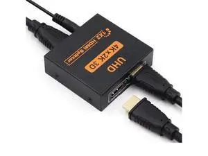 HDMI Splitter 1 in 2 Out -4K Hdmi Splitter 1x2 Ports v1.4 Powered 4K/2K Full Ultra HD 1080p US Adapter 3D Support HDMI Splitter 1 in 2 Out -4K Hdmi Splitter 1x2 Ports v1.4 Powered 4K/2K Full Ultra HD 1080p US Adapter 3D Support