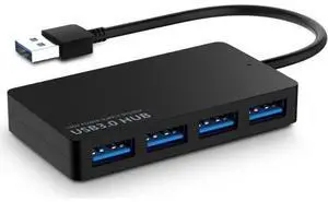USB Data Hub, 4-Port USB 3.0 Ultra Slim Data Hub (5Gbps Transfer Speed) for Mac and Windows, Ultrabook and Laptop (Black) USB Data Hub, 4-Port USB 3.0 Ultra Slim Data Hub (5Gbps Transfer Speed) for Mac and Windows, Ultrabook and Laptop (Black)