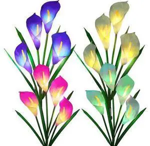 4 Pack Solar Garden Calla Flowers Lights, LED Soalr Outdoor Lights Decor 4 Pack Solar Garden Calla Flowers Lights, LED Soalr Outdoor Lights Decor