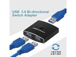 USB Switch USB 3.0 HUB Switch KVM Printer Computer Sharer 1 In 2 Out / 2 In 1 Out USB3.0 Splitter , Includes Two 3.3FT Data Cables USB Switch USB 3.0 HUB Switch KVM Printer Computer Sharer 1 In 2 Out / 2 In 1 Out USB3.0 Splitter , Includes Two 3.3FT Data Cables