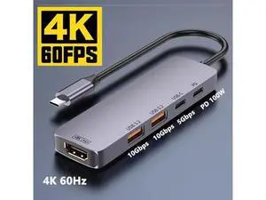 5 Ports USB 3.2 Hub 10Gbps, USB C 3.2 Gen 2 Hub, 2*USB-A 3.2 Data Ports,4K@60Hz HDMI, 140W Power Delivery, USB Data Hub for MacBook, Mac Pro, Mac mini, iMac, PC, Flash Drive, Mobile HDD 5 Ports USB 3.2 Hub 10Gbps, USB C 3.2 Gen 2 Hub, 2*USB-A 3.2 Data Ports,4K@60Hz HDMI, 140W Power Delivery, USB Data Hub for MacBook, Mac Pro, Mac mini, iMac, PC, Flash Drive, Mobile HDD