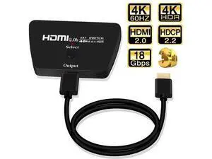 4K@60Hz HDMI Switch 3 Port HDMI Switch 3 in 1 Out, 3x1 HDMI2.0b Switch Box, Supports HDCP 2.2, UltraHD, HDR 10, 4K HDMI Selector Switcher for Game Consoles, Fire Stick 4K@60Hz HDMI Switch 3 Port HDMI Switch 3 in 1 Out, 3x1 HDMI2.0b Switch Box, Supports HDCP 2.2, UltraHD, HDR 10, 4K HDMI Selector Switcher for Game Consoles, Fire Stick