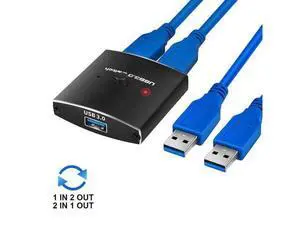 USB Switch KVM USB HUB 3.0 Switcher Selector 2in1 Out/1 in 2 Out Bi-Directional KVM Switch for PC Keyboard Mouse Printer 1 PC Sharing 2 Devices USB Switch Includes Two 3.3FT Data Cables USB Switch KVM USB HUB 3.0 Switcher Selector 2in1 Out/1 in 2 Out Bi-Directional KVM Switch for PC Keyboard Mouse Printer 1 PC Sharing 2 Devices USB Switch Includes Two 3.3FT Data Cables
