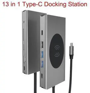 USB C Hub, 13 IN 1 USB C Hub Multiport Adapter, USB C to 4K HDMI, 100W PD,USB-C Port,RJ45 Ethernet,Wireless Charging, USB3.0, SD/TF Type C hub for MacBook Pro/Air, XPS, and USB C Devices USB C Hub, 13 IN 1 USB C Hub Multiport Adapter, USB C to 4K HDMI, 100W PD,USB-C Port,RJ45 Ethernet,Wireless Charging, USB3.0, SD/TF Type C hub for MacBook Pro/Air, XPS, and USB C Devices