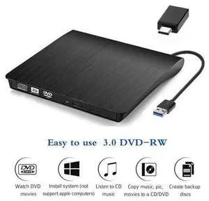 XD001 External DVD Drive for Laptop, Portable High-Speed USB-C&USB 3.0 CD Burner/DVD Reader Writer for PC Desktops, Compatible with Windows/Mac OSX/Linux (USB C&3.0), Black XD001 External DVD Drive for Laptop, Portable High-Speed USB-C&USB 3.0 CD Burner/DVD Reader Writer for PC Desktops, Compatible with Windows/Mac OSX/Linux (USB C&3.0), Black