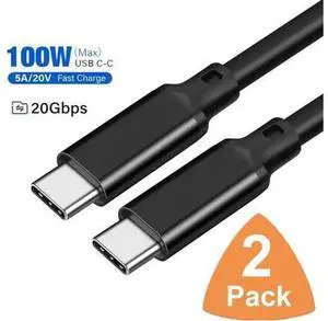 USB C to USB C Cable 2Pack(3.3ft+3.3ft), USB 3.2 Gen 2X2 20Gbps 5A 100W Fast Charge, 4K@60Hz Video ,for PD Docking Station,T5 LaCie SSD,Hard Drives,MacBook Pro,iPad Pro 2018,Black USB C to USB C Cable 2Pack(3.3ft+3.3ft), USB 3.2 Gen 2X2 20Gbps 5A 100W Fast Charge, 4K@60Hz Video ,for PD Docking Station,T5 LaCie SSD,Hard Drives,MacBook Pro,iPad Pro 2018,Black