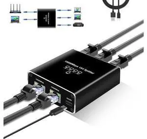 Gigabit Ethernet Cable Splitter 1 to 4, RJ45 Splitter 1 in 4 Out hub, 1000Mbps Shielded Ethernet Splitter, Internet Cable 8P8C Extender Plug LAN Cable for Cat5, Cat5e, Cat6, Cat7,Cat8 Gigabit Ethernet Cable Splitter 1 to 4, RJ45 Splitter 1 in 4 Out hub, 1000Mbps Shielded Ethernet Splitter, Internet Cable 8P8C Extender Plug LAN Cable for Cat5, Cat5e, Cat6, Cat7,Cat8