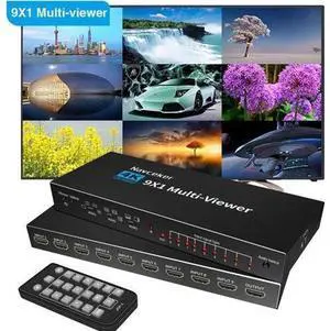 HDMI Multi-viewer Switch 9x1HDMI Nine Multi-Viewer with Seamless Switch Split Screen,10 Display Modes,with IR Remote/Software/Push Button Selector for Security Camera, Gaming Consoles HDMI Multi-viewer Switch 9x1HDMI Nine Multi-Viewer with Seamless Switch Split Screen,10 Display Modes,with IR Remote/Software/Push Button Selector for Security Camera, Gaming Consoles