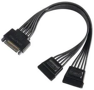 SATA Power Y Splitter Cable Adapter Connector 15 Pin SATA Male to Dual Female Hard Drive HDD SSD Extension Power Cable-22cm/8.6inch SATA Power Y Splitter Cable Adapter Connector 15 Pin SATA Male to Dual Female Hard Drive HDD SSD Extension Power Cable-22cm/8.6inch