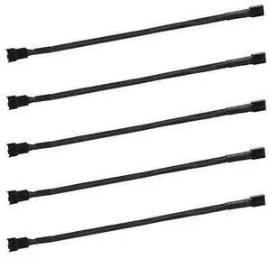 5 Pack- 11.8 inch PWM Fan Extension Cable PC Fan Extension Cable Compatible with ATX Case 3 Pin & 4 Pin Cooling Fans Durable Black Nylon Braided Case Fan Extension Cable 5 Pack- 11.8 inch PWM Fan Extension Cable PC Fan Extension Cable Compatible with ATX Case 3 Pin & 4 Pin Cooling Fans Durable Black Nylon Braided Case Fan Extension Cable